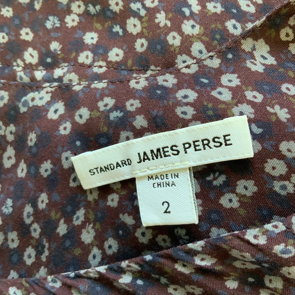 James Perse Purple Ditsy Floral Tiered Midi Dress 2 M - Picture 8 of 10
